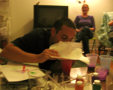 Keith trying very hard to master concentrated paint bubbling and popping.