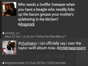 Hashtags can also give the mood of a status update without being in the actual sentence.
