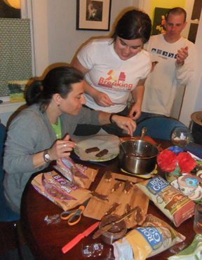 Once assembled the dipping was a bit messy but definitely fun.