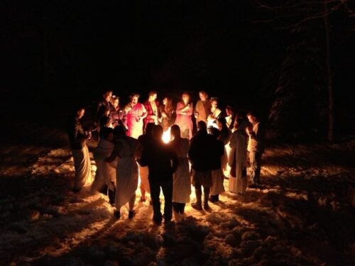 After the lighting ceremony, we all enjoyed the fire. Great photo by Derrick!