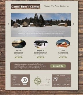 Camel Brook Camps responsive website layout.