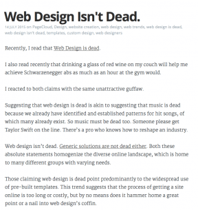 PageCloud's response to the idea that 'web design is dead'