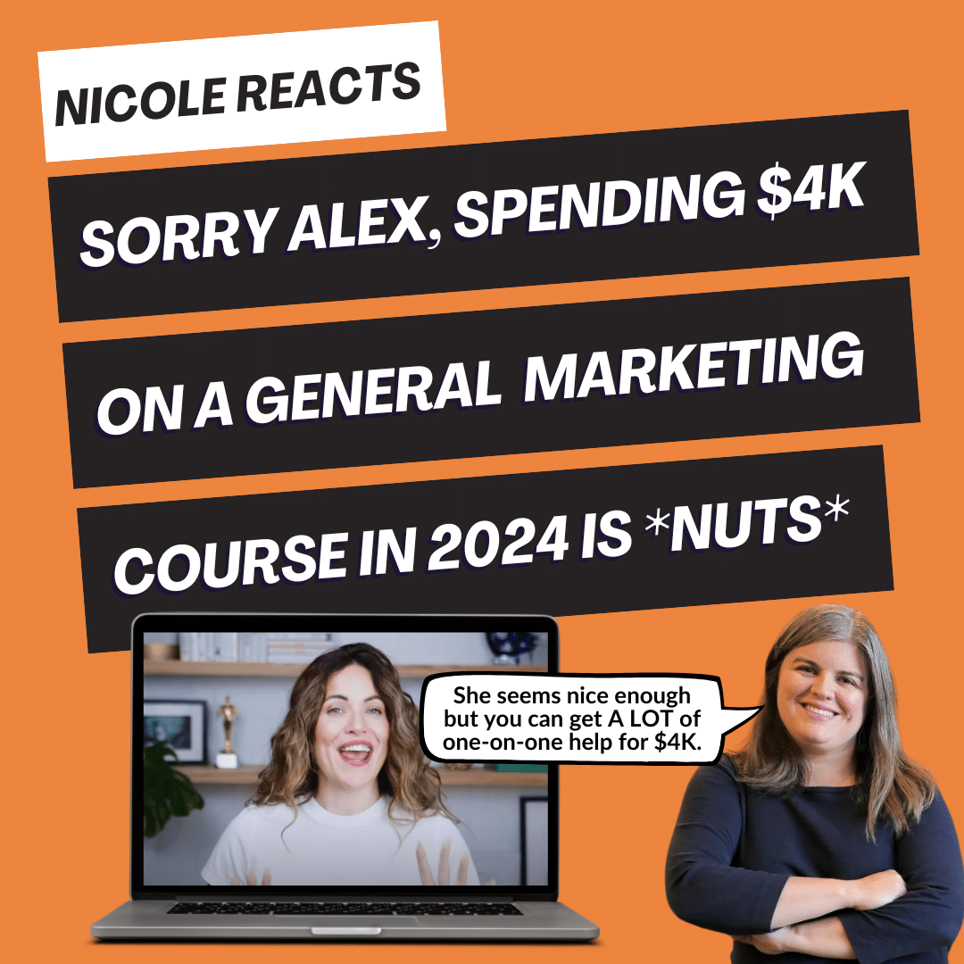 Nicole Reacts: Alex Cattoni Tells Us To Spend $4000 To Learn Online Marketing